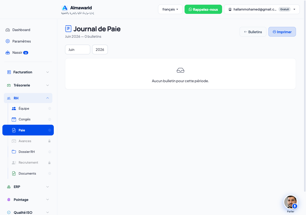 Journal, DAC et virements — Almawarid